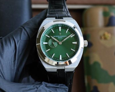 Vacheron Constantin Overseas 42mm Men Mechanical Green Face Leather Strap Watch 